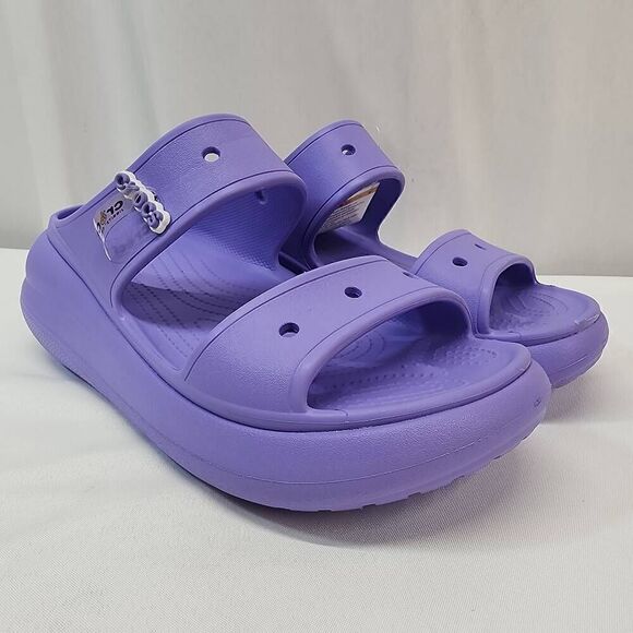 Crocs Size M 13 Classic Crush Sandal Purple Violet Platform NWT - Picture 1 of 8